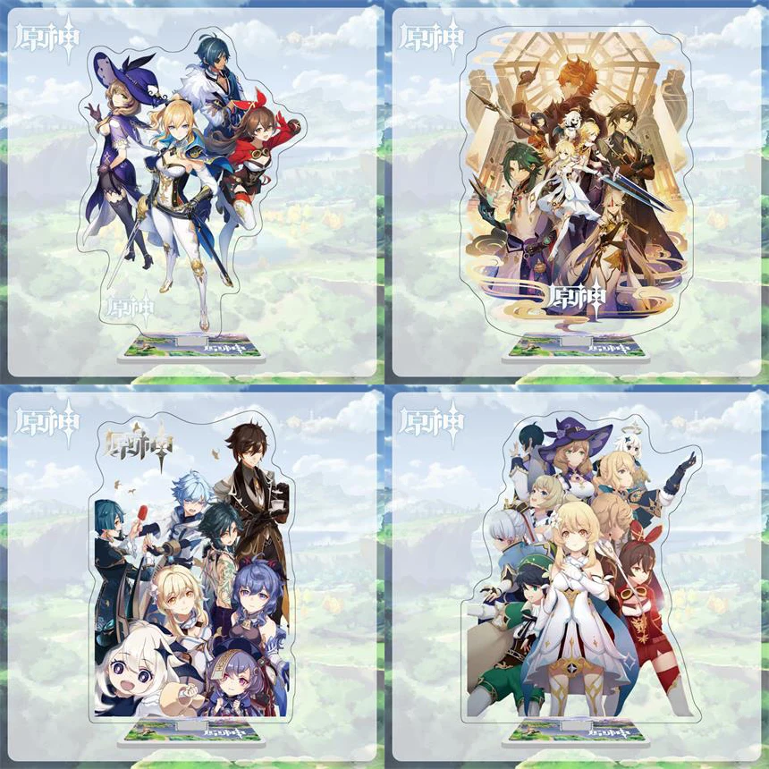 

Anime Figure Genshin Impact Zhongli Diluc Venti Acrylic Stand Model Plate Desk Decor Standing Sign Klee Keqing Qiqi Fans Gifts