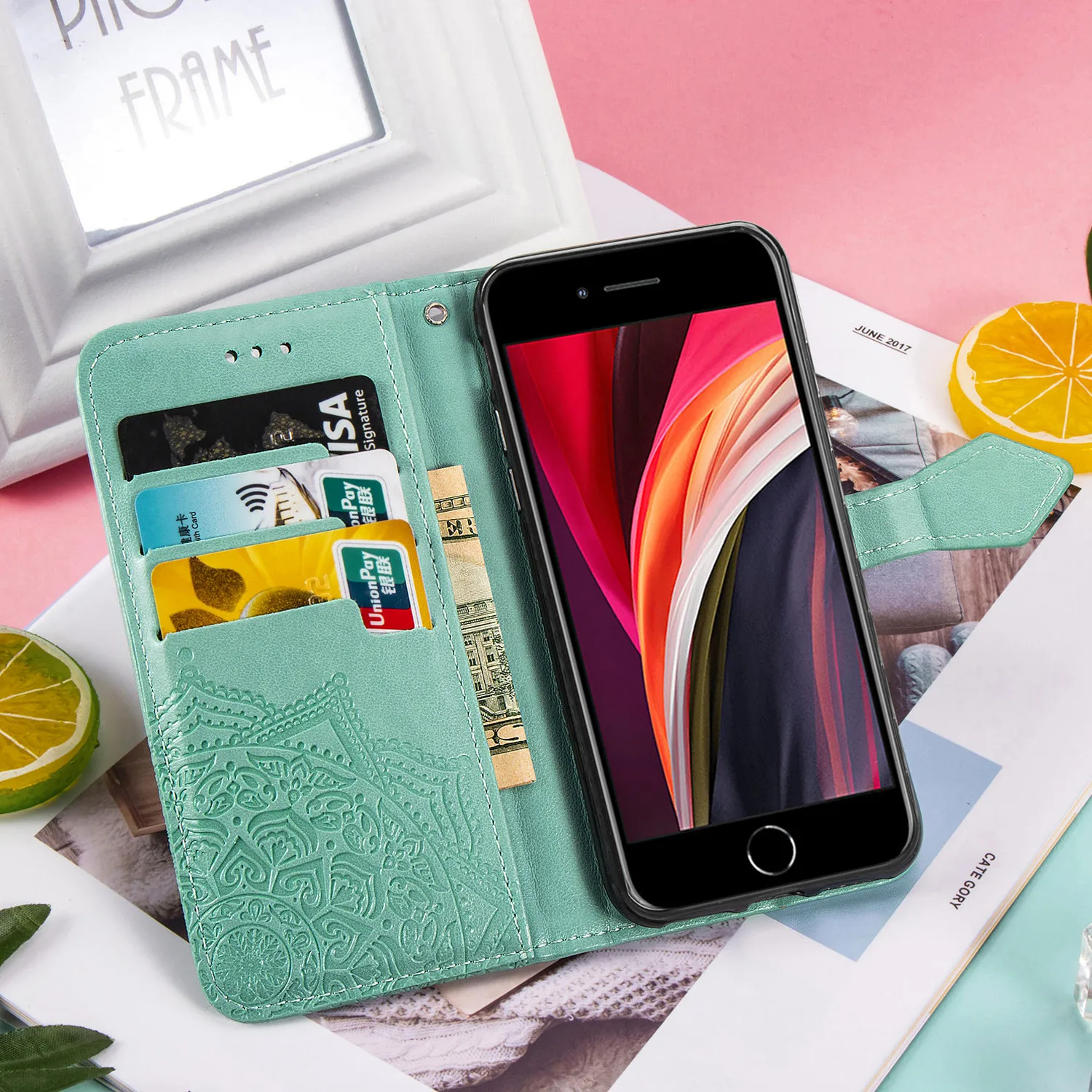 Кожаный флип чехол для iPhone 11 Pro Max 11pro Datura Flower Drawing Galaxy Xs Xr 8 7 6 Plus 5 S Cover|Чехлы-книжки| |