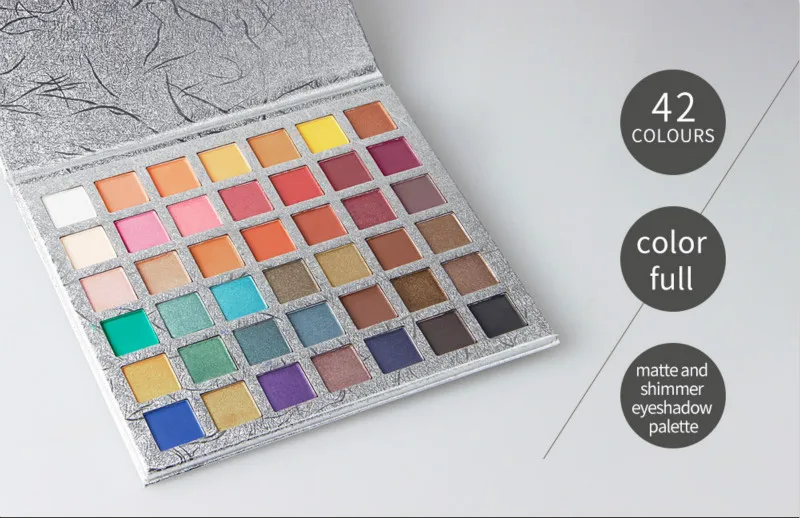Qibest Cosmetics 42 Цвета Палитра для теней для век мерцающий матовый водонепроницаемый Paleta De Sombra блеск макияж Палетка теней