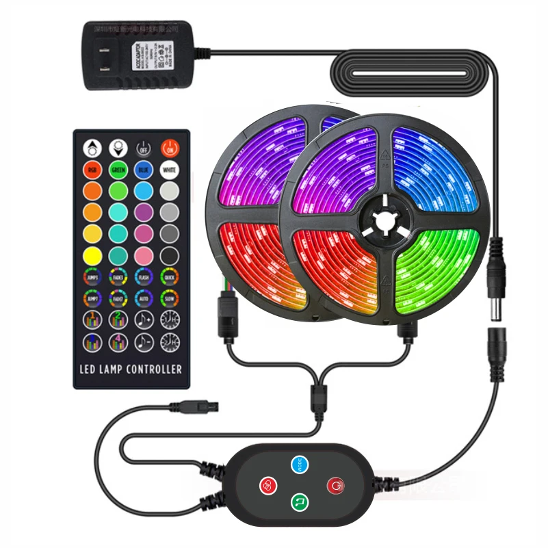 

Светодиодная ленсветильник RGB 5050 с Bluetooth и пультом ДУ, 44 клавиши