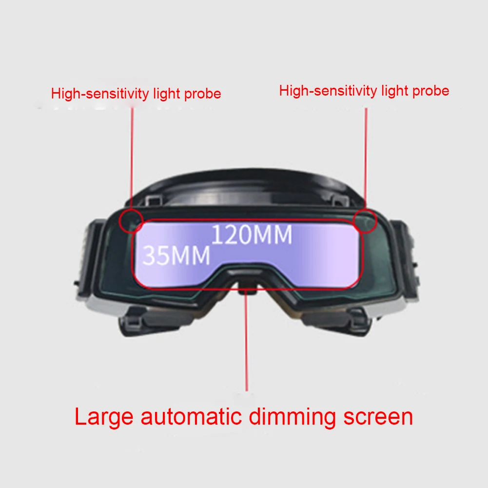 

TIG MIG Professional Glasses Scratch Proof Auto Darkening Anti-Glare Adults Shield Safety Eye Protection Welding Goggle