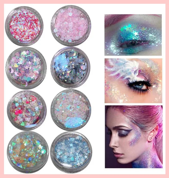 В наличии 14 цветов с блестками тени для век клей не требуется макияж глаз Стикеры