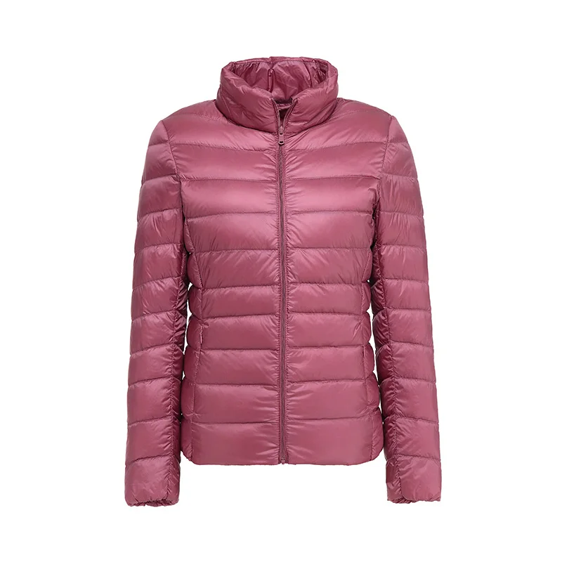 

Women's Jackets Feamle Hooded Winter Coat Ultra Thin Duck Down Long Sleeve Warm Slim Plus Size 2XL 3XL Jacket Pink Lady Clothing