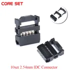 10 компл. FC-6P FC-8P FC-10P FC-14P FC-16P до FC-40P IDC разъем 2x5 контактов двухрядный шаг 2,54 мм разъем IDC 10-контактный разъем для кабеля