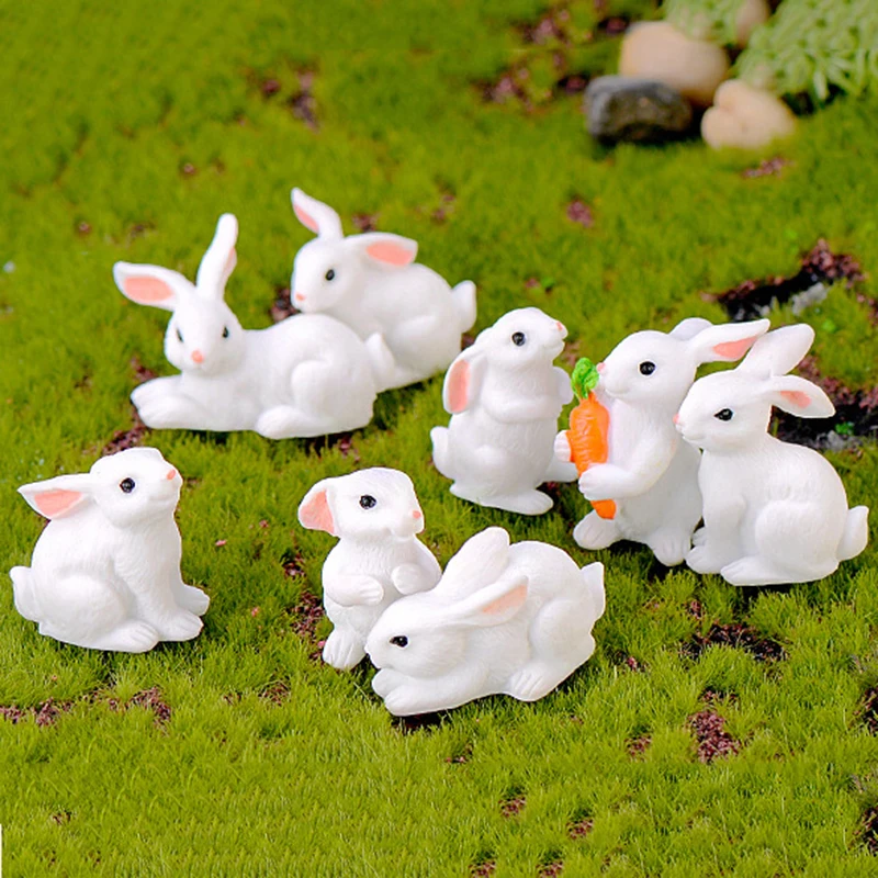 Миниатюрный маленький кролик сказочный сад миниатюрные украшения для дома