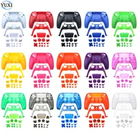 yuxi for ps5 controller full set housing shell case cover faceplate decorative strips buttons set diy repair parts