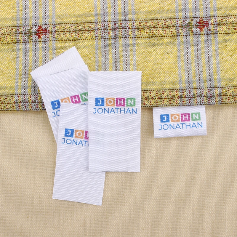 

Custom Clothing Labels , Personalized Brand, Cotton printed Tags, Handmade label, Logo or Text, any color (MD0352)