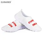 Женские туфли на плоской подошве ELVISWORDS, с изображениями на заказ, с логотипом, дышащие, летние, Осенние, сетчатые