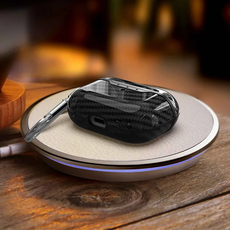 Чехол fundas для AirPods, чехол для Air Pods Pro 3, чехол для наушников, роскошный чехол из углеродного волокна/кожи личи, силиконовый чехол для Air Pods 1/2, чехол