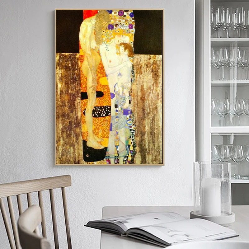 Женские винтажные крафт-постеры Klimt в австрийском стиле 3 этапа холщовые