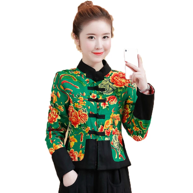 Женское пальто с принтом из хлопка и льна Новинка осени 2020 женское приталенное в