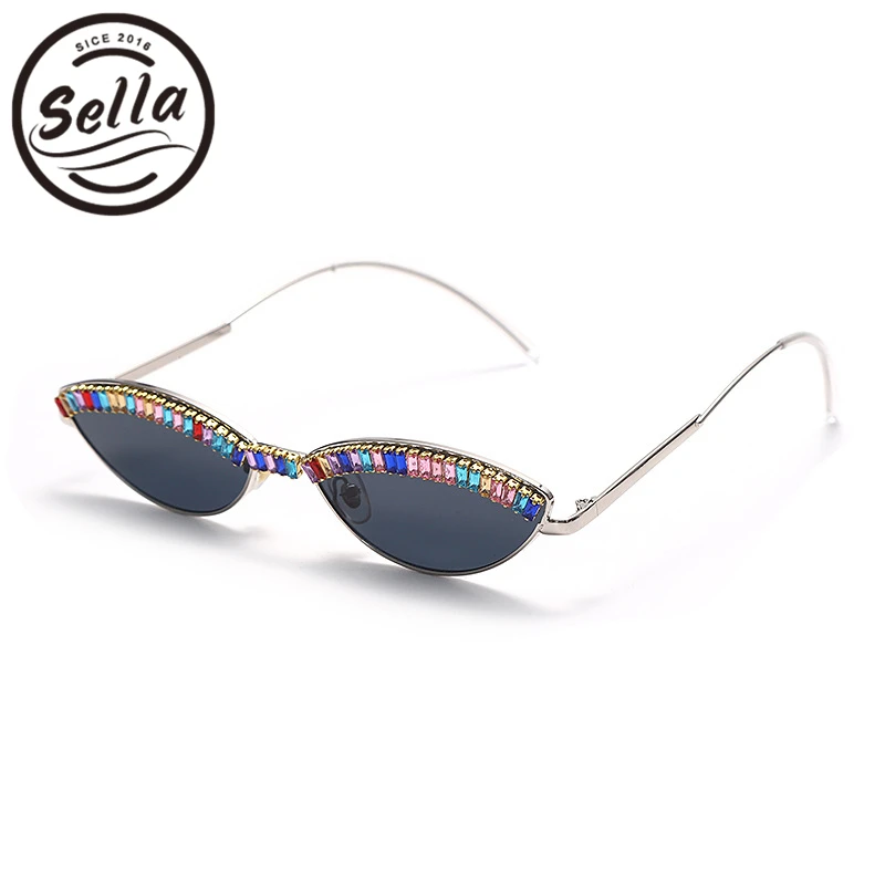 

Sella 2021 New Retro Personality Fashion Men Women Triangle Cateye Sunglasses Vintage Alloy Frame Clear Lens Eyewear Glasses