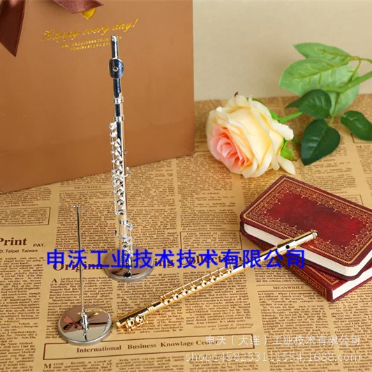 

Copper Gold -Plated Silver -Plated Flute Model Western Musical Instrument Black Tube Horn Saxophone Small Number Violin Model Or