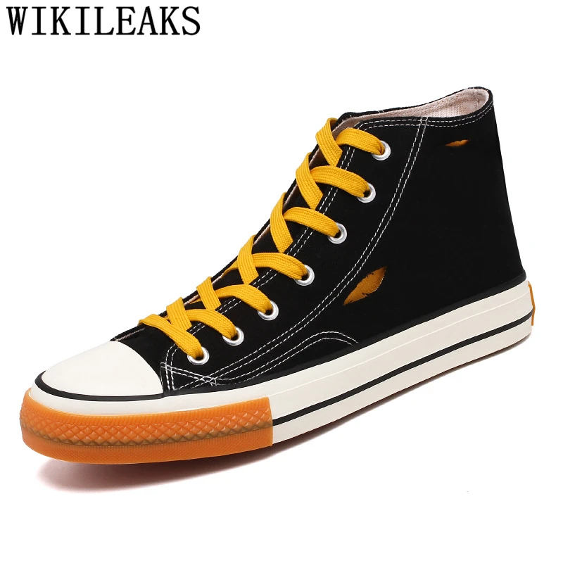 High Top Sneakers White Shoes Men Fashion Canvas Mens Casual Hot Sale Sepatu Pria Calzado Hombre Buty Meskie |