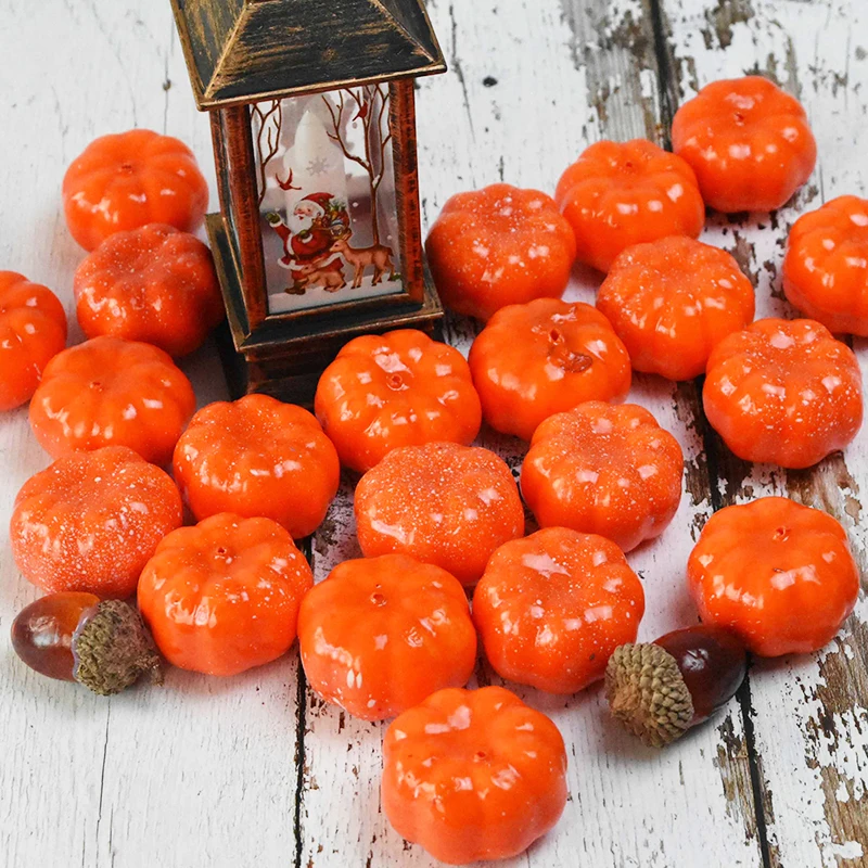 

50pcs 3.5cm Mini Pumpkins Artificial Foam Pumpkin Christmas Decoration Fake Vegetable Fruit Home Party Table Ornament Photo Prop