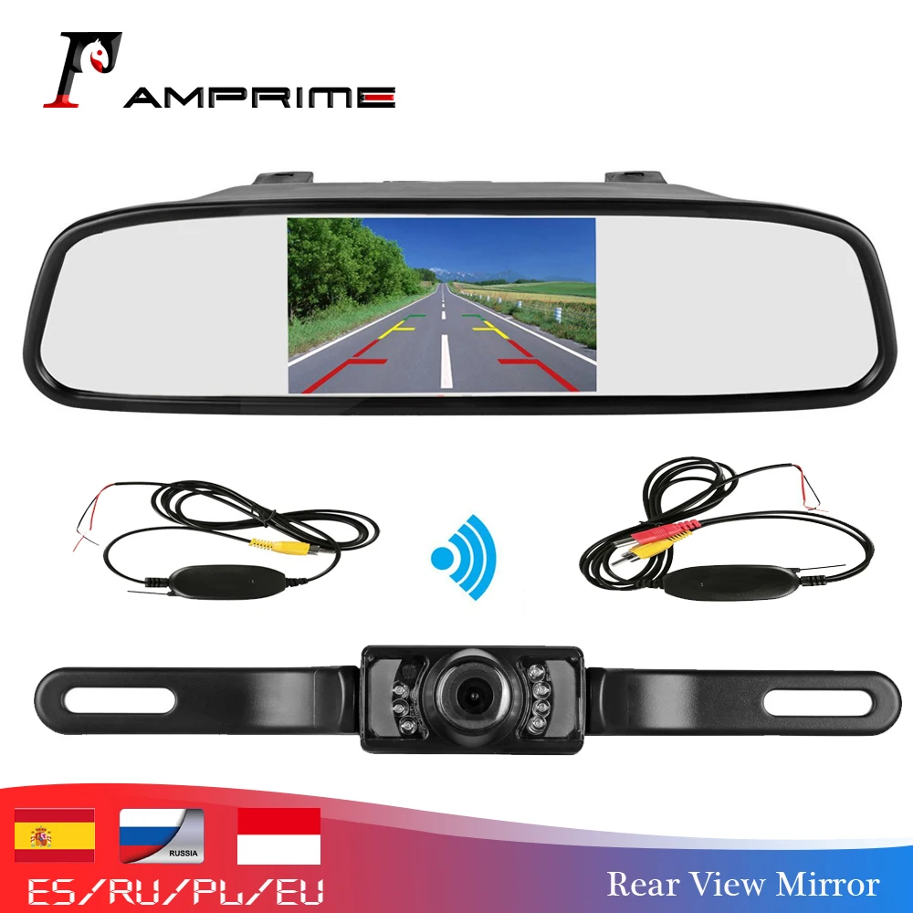 AMPrime 4 3 &quotАвтомобильный монитор заднего вида авто зеркало парковки проводной