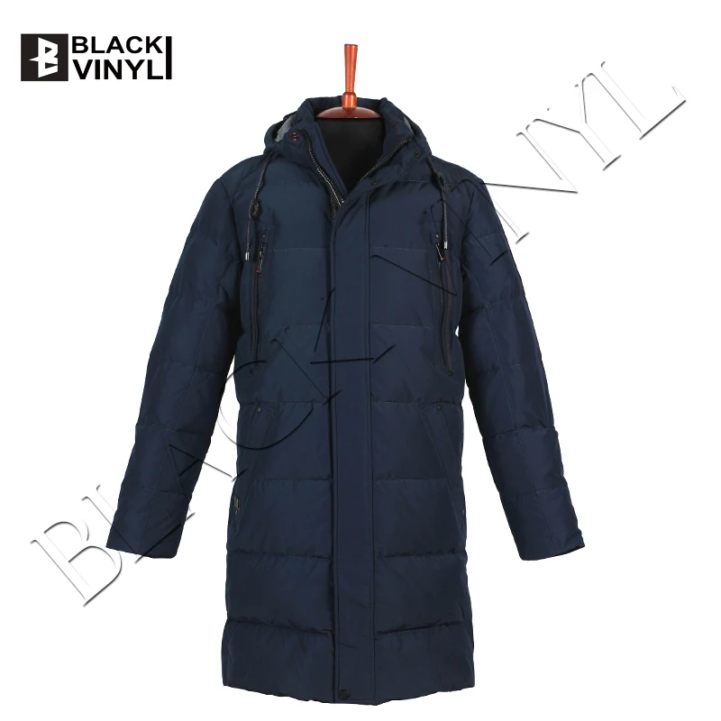 

Черная Виниловая Мужская Зимняя коллекция, длинное повседневное теплое пуховое пальто