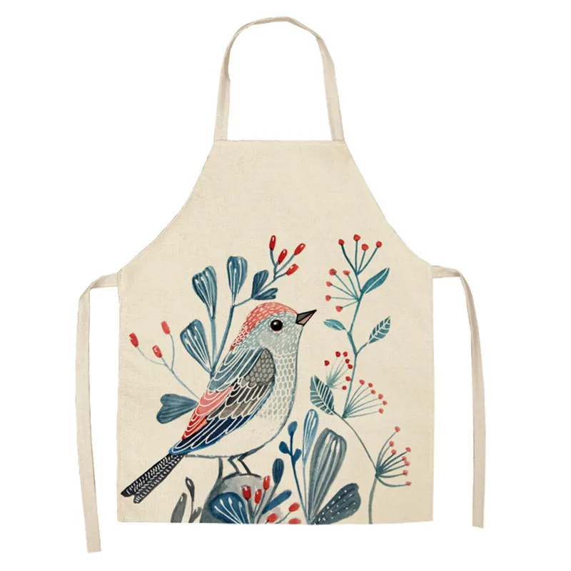 1 шт. кухонные фартуки с принтом птичек и веток для женщин аксессуары домашней