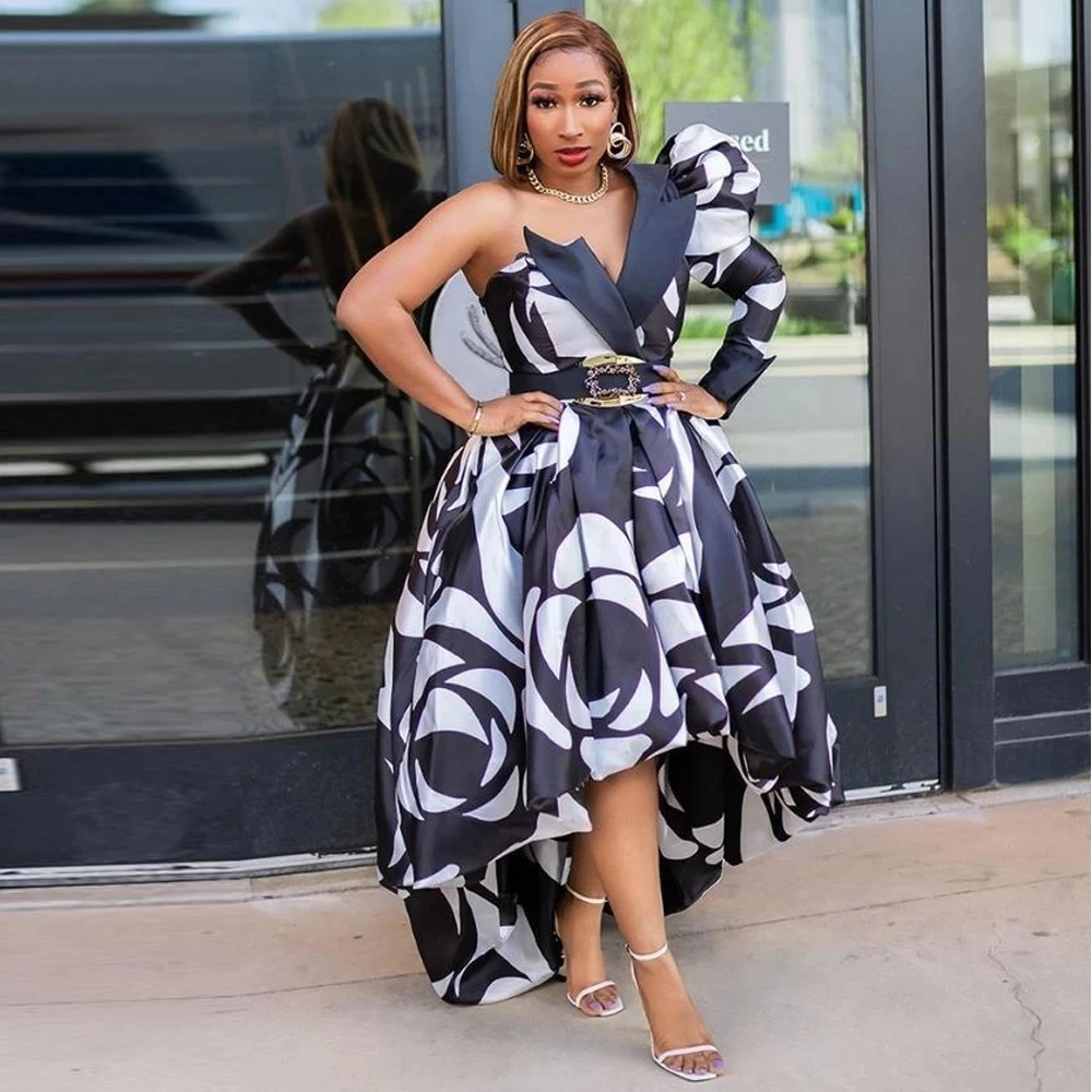 

African Print Dresses 2021 Summer Sexy Robes Tutu Kanga Ankara Dashiki Dress Elegant Ladies Dinner Gown Tenue Africaine Femme