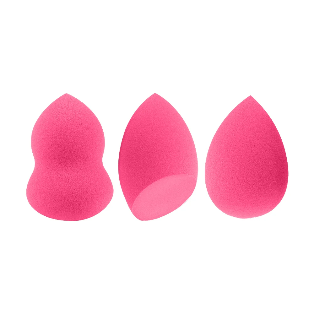 3pcs rose red 1/3 шт. капли воды Форма бархат губка из микроволокна пух поверхности Косметическая пуховка для пудры основа под макияж Губка Уход за кожей лица косметический инструмент - Цвет: 3pcs rose red