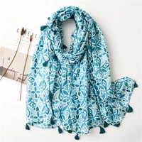 2021 luxury brand women viscose scarf lovely floral tassel shawls and echarpes spring wrap scarves plus size female muslim stole