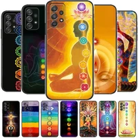 the mandala chakra insist yoga phone case hull for samsung galaxy a70 a50 a51 a71 a52 a40 a30 a31 a90 a20e 5g s black shell art
