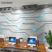 colomac custom stereo wallpaper office it company front desk decoration live gaming room circuit board mural dropshipping
