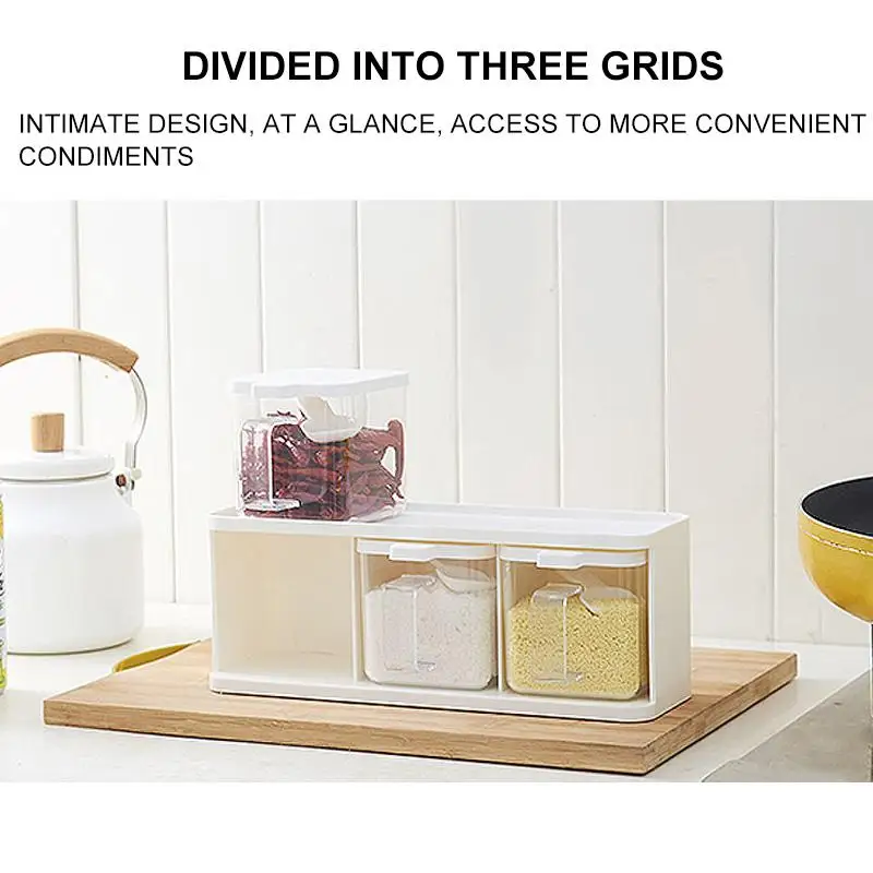 Набор для специй 3 сетки ложка Кухня с крышкой контейнер коробка приправами травы