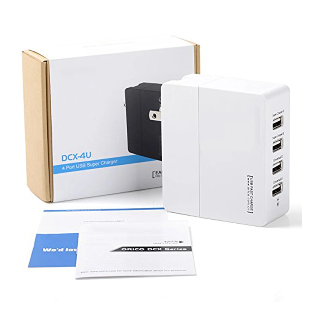 Сетевое зарядное устройство Orico с 4 USB портами 40 Вт адаптер питания для