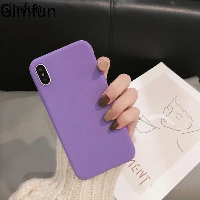 Матовый фиолетовый однотонный Мягкий ТПУ чехол Gimfun для IPhone 12 11 Pro Max 6s 7 8 Plus Xs XR