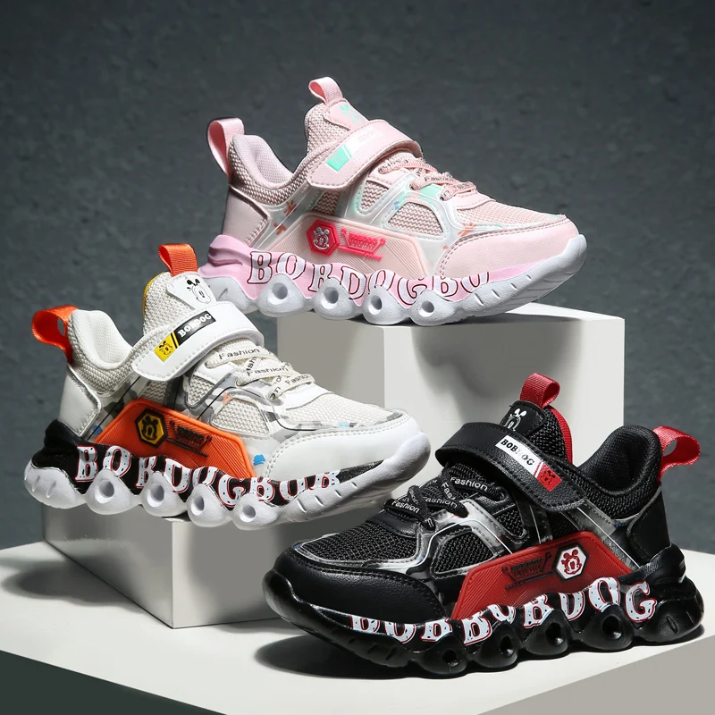 

2021 Children's Casual Sneakers Autumn Breathable Mesh Running Shoes Kids Tenis Cute Sports Cartoon Female Walking Sock Footwear