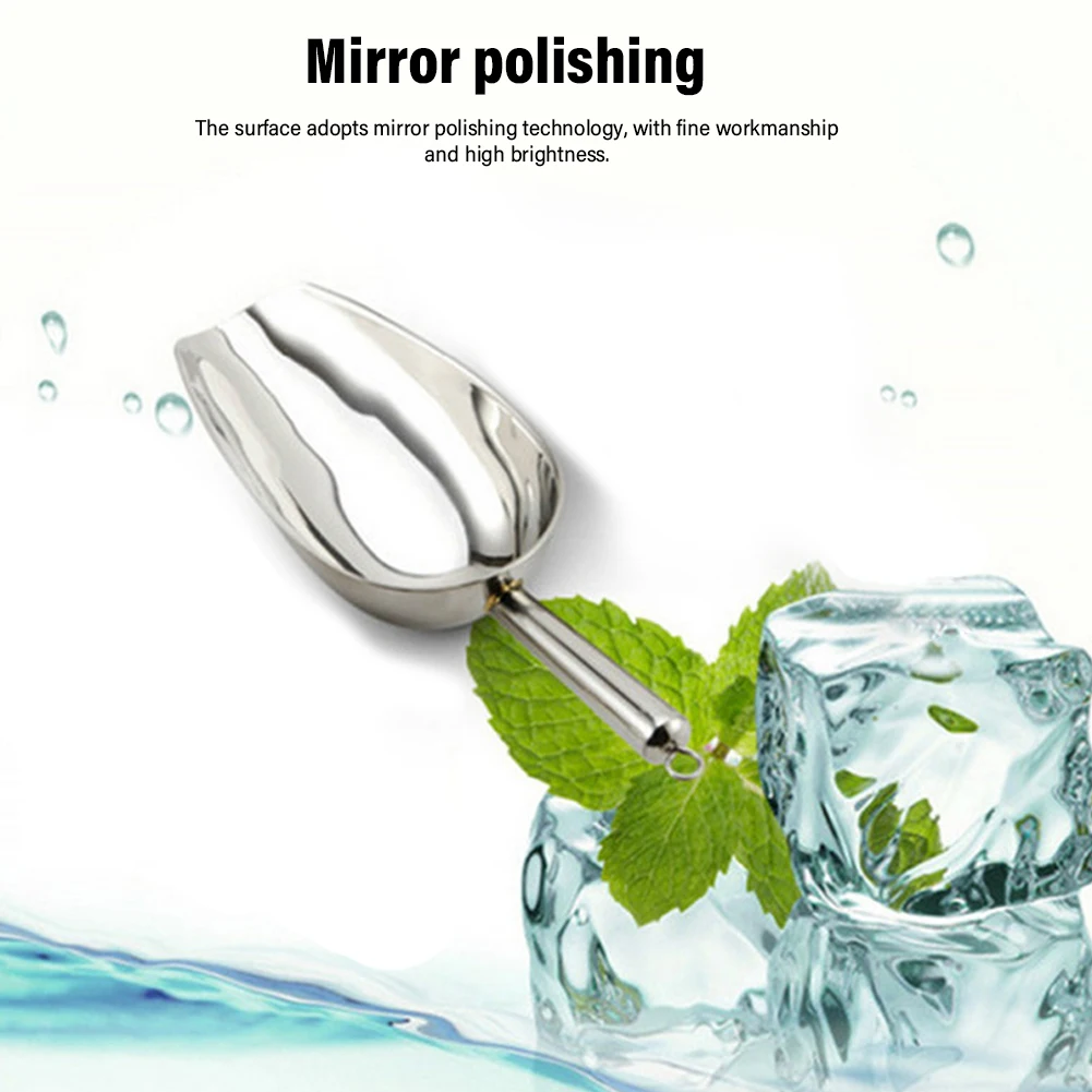 

Flour Large Scoop Bar Thickened Home Ergonomic Smooth Multifunctional Stainless Steel Kitchen Tool Party Ice Scooper Durable