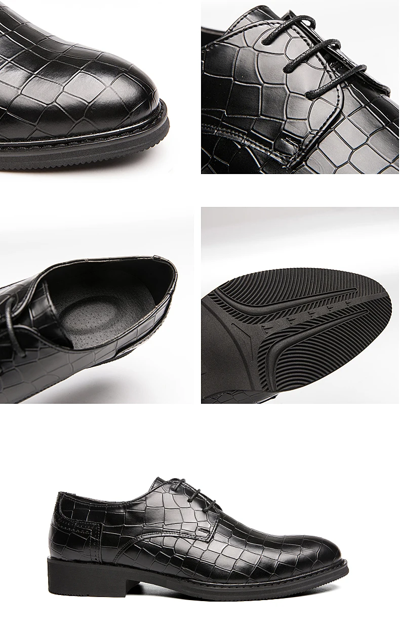 Men Dress Shoes Wedding Oxford Shoes Lace-Up high quality business Casual Shoes Mens Formal Shoes Flats Party Office Shoes 38-47