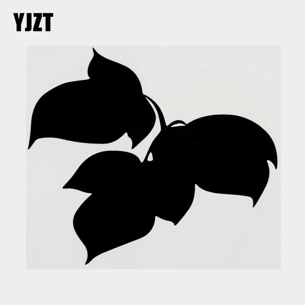 

YJZT 13.8CM×12CM Plants Flower Leaf Fashion Vinyl Car Sticker Decal Black/Silver 18B-0182
