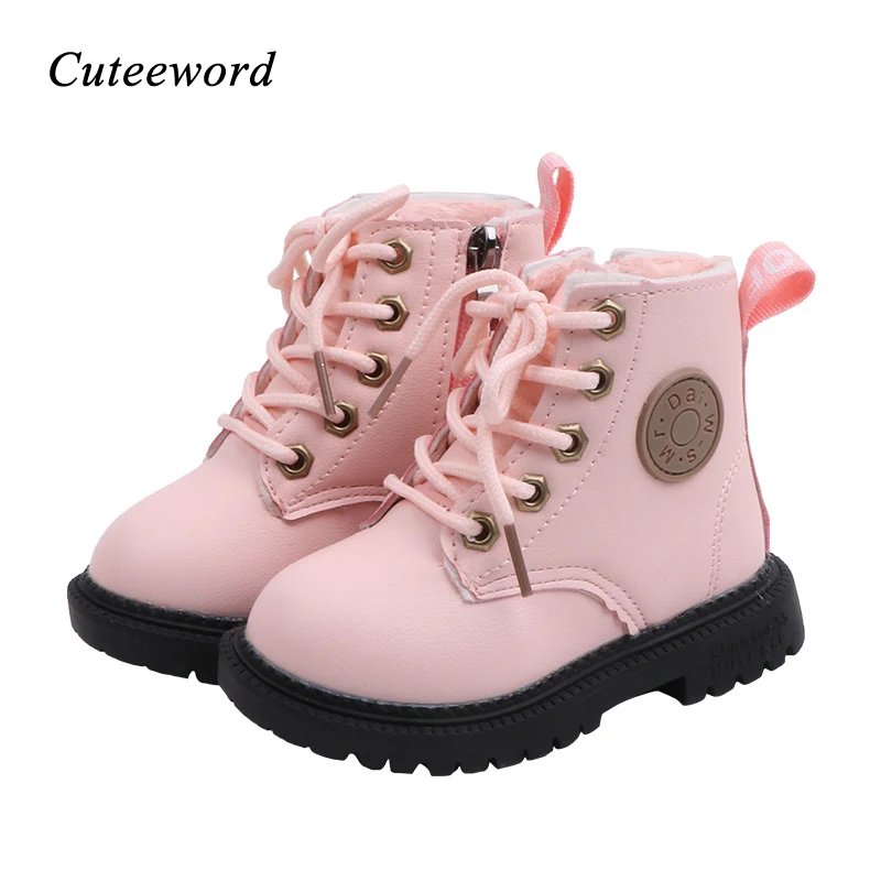 Ботинки для маленьких девочек зимняя детская обувь бархатные теплые детские