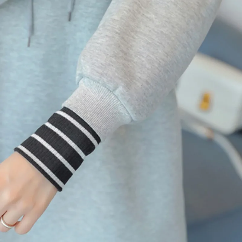 Сплошной цвет плюс бархат Материнство зимний свитер корейский Свободный Длинный