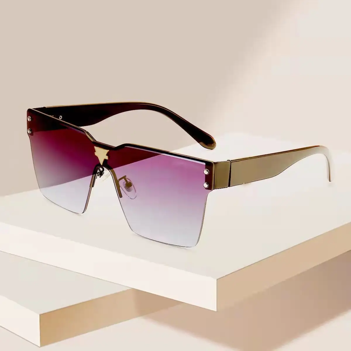 

Classic Siamese Oversized Sunglasses Women Men Brand Designer Fashion Luxury Trimming Sun Glasses For Casual Driving UV