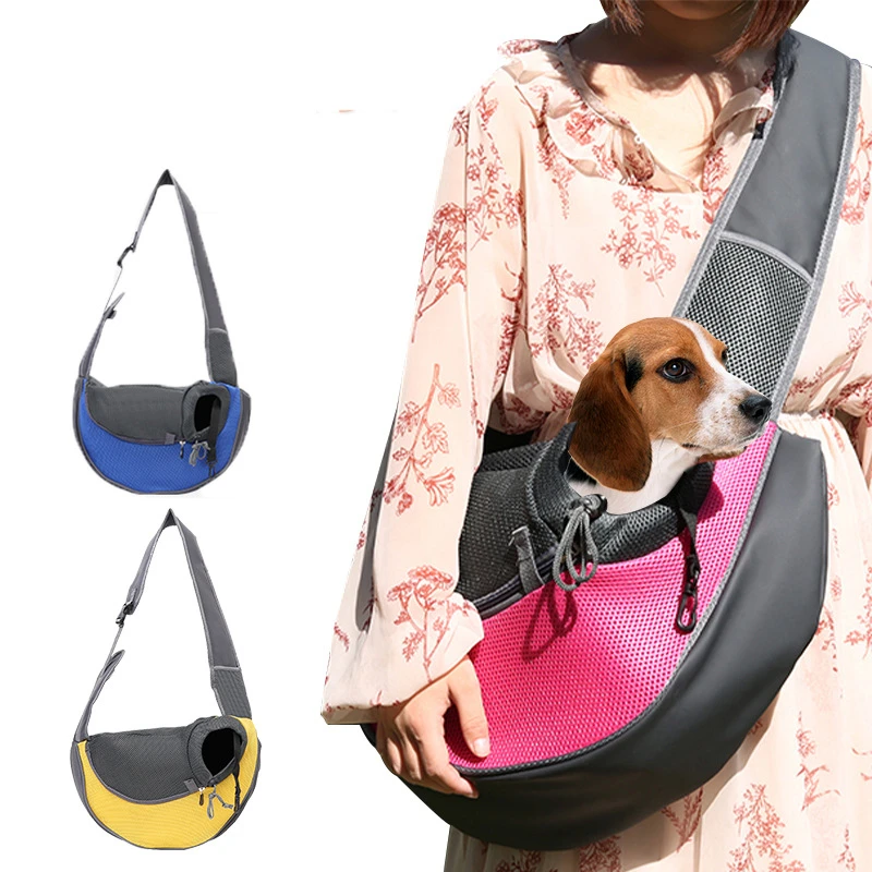 

Pet Puppy Carrier S/M Outdoor Travel Dog Shoulder Bag Mesh Oxford Single Comfort Sling Handbag Tote Pouch