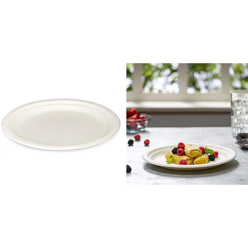 

Compostable Heavy-Duty Plates Eco-Friendly Disposable Sugarcane Paper Plates Biodegradable Plates