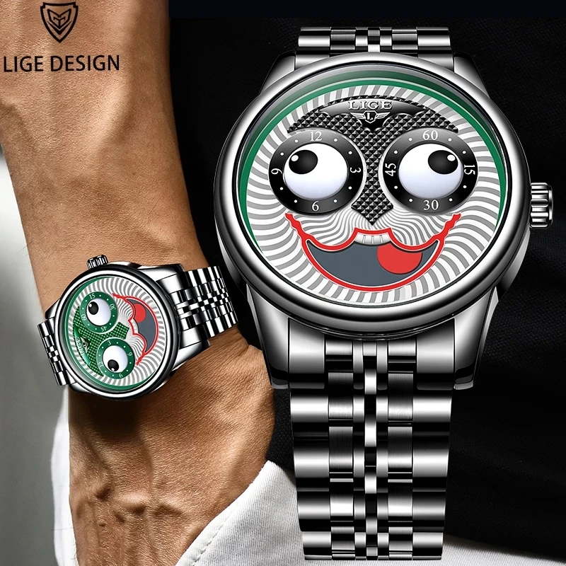 

2021 LIGE Design Luxury Automatic Mechanical Mens Watches Personality Fashion Waterproof Watch Men's Stainless Steel Wristwatch