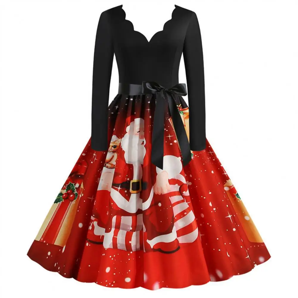 

Dress Slim Women Dress Temperament Skin-friendly Stylish Patchwork Lace-up Dress
