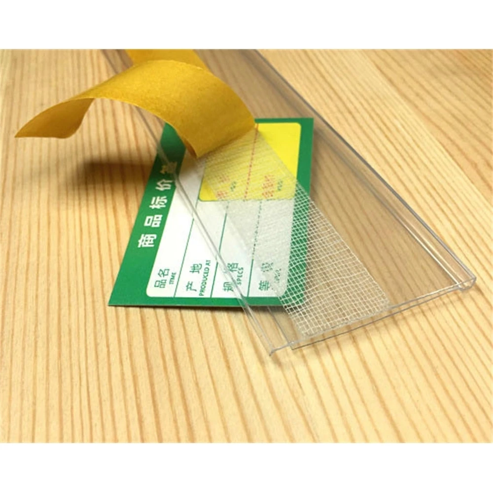 

Plastic Pvc Clear Price Tag Flat Shelf Data Strip With Adhesive Tape For Supermarket 4.2*100cm