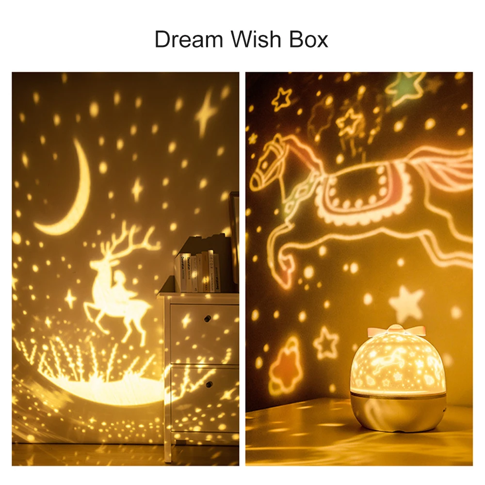 

Starry Sky Star Rotating Night Light Projector Children Kids Baby Sleep Romantic Led USB Lamp Projection Films Home Party Decor