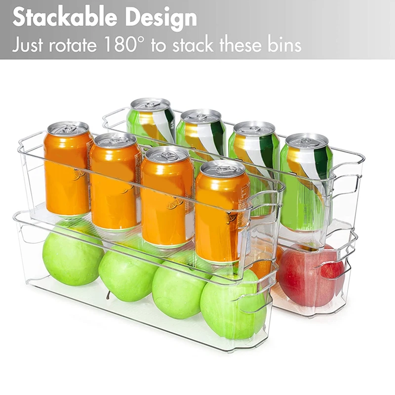 

Refrigerator Organizer Bins Set, 6 Pcs Plastic Fridge Organizer Bins with Handle,Food Storage Bins for Freezer,Fridge