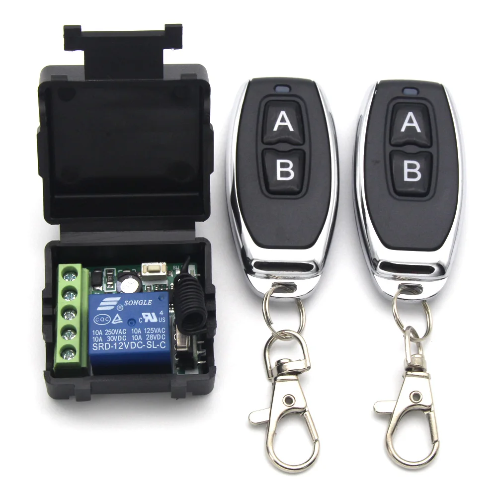 RF Transmitter 433 Mhz Remote Controls with Wireless Remote Control Switch DC 12V 1CH relay Receiver Module