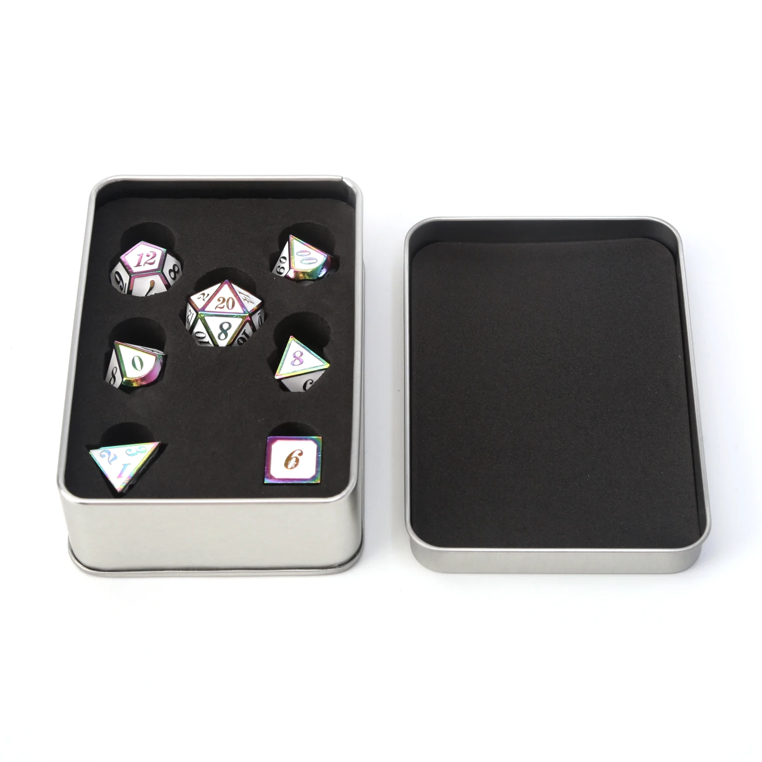 

Chengshuo dnd dice metal rpg set polyhedral black table games Zinc alloy digital dice pattern d12 d20