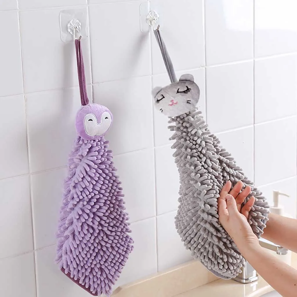 Милое полотенце для рук мультяшное животное кухонное ванной мягкое кухонные