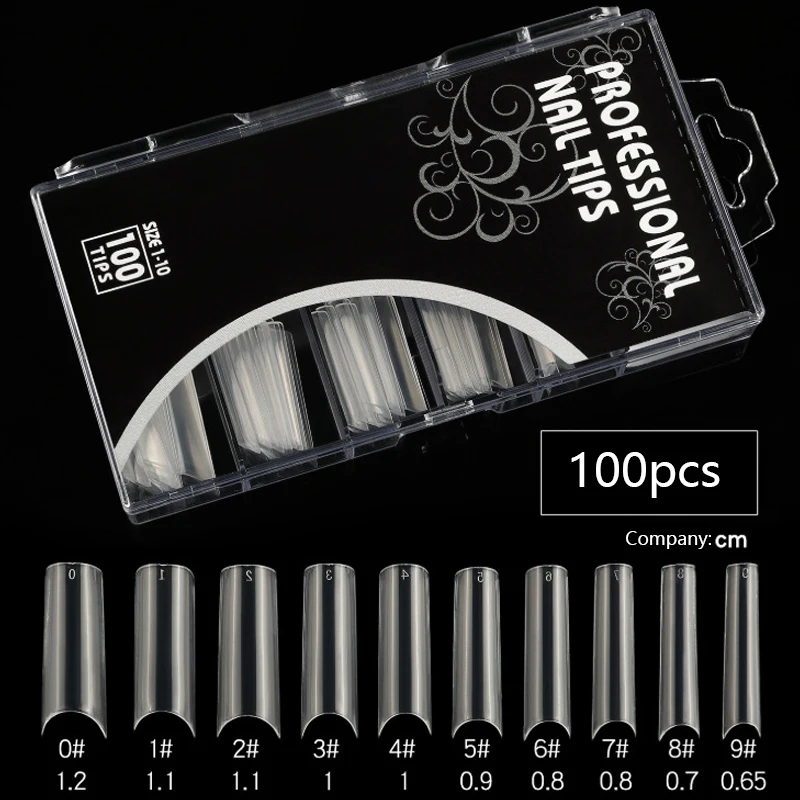 

XL Extra Long Square False Nail Tips C Curved Straight Nails Manicure Nail Art Decoration Tools Artificial Acrylic Fake Nails