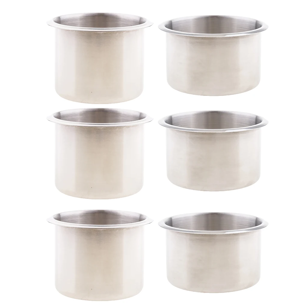 6-пакет нержавеющих стальных держателей для напитков на столе (2,68x2,17 дюйма + 3,54x2,17 дюйма)