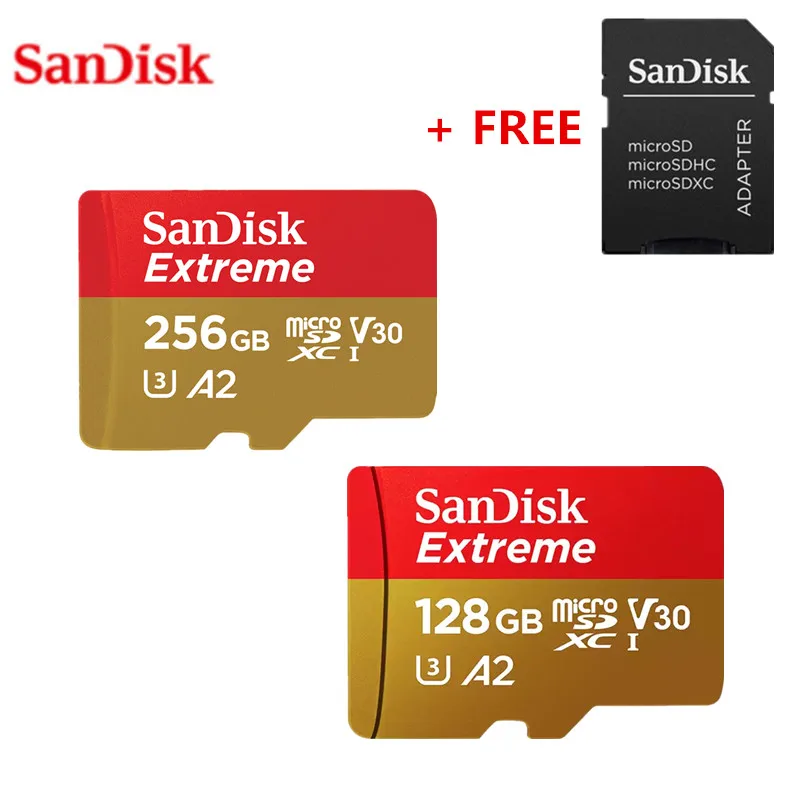 SanDisk Original Extreme Ultra Micro SD карта 256 ГБ 128 A2 V30 U3 флэш Microsd SDHC SDXC 160 м/с для камеры